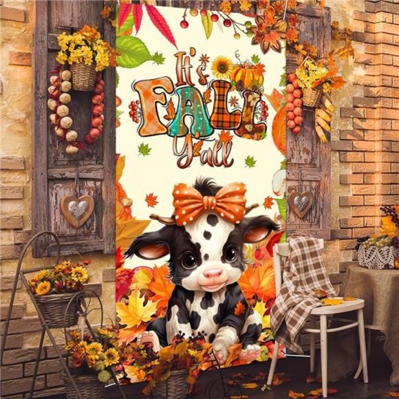 Fall Thanksgiving Door Decoration It's Fall Y'all Banner Indoor/Outdoor 70"x 35" - Picture 6 of 6